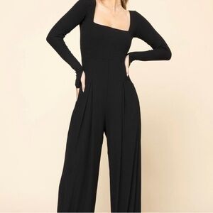 Popflex long sleeve jumpsuit with flared legs